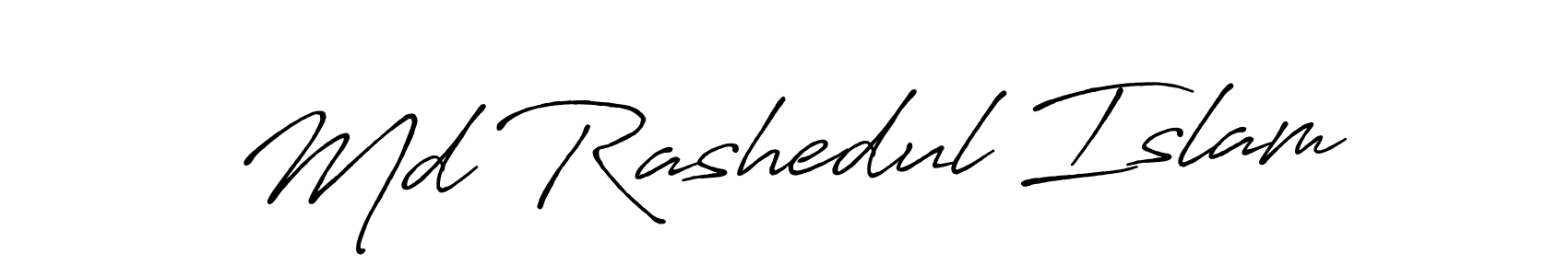 Make a beautiful signature design for name Md Rashedul Islam. With this signature (Antro_Vectra_Bolder) style, you can create a handwritten signature for free. Md Rashedul Islam signature style 7 images and pictures png