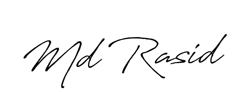 How to make Md Rasid name signature. Use Antro_Vectra_Bolder style for creating short signs online. This is the latest handwritten sign. Md Rasid signature style 7 images and pictures png