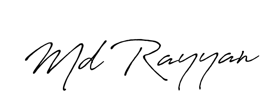 How to make Md Rayyan name signature. Use Antro_Vectra_Bolder style for creating short signs online. This is the latest handwritten sign. Md Rayyan signature style 7 images and pictures png