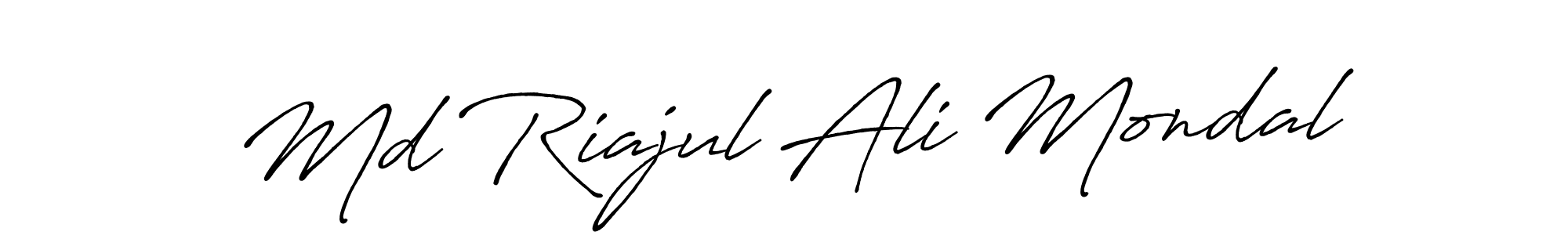 Antro_Vectra_Bolder is a professional signature style that is perfect for those who want to add a touch of class to their signature. It is also a great choice for those who want to make their signature more unique. Get Md Riajul Ali Mondal name to fancy signature for free. Md Riajul Ali Mondal signature style 7 images and pictures png