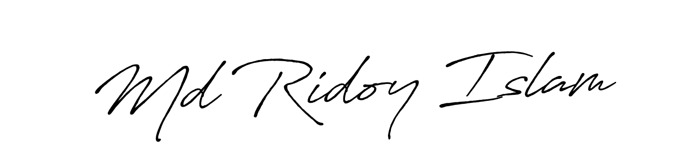 Design your own signature with our free online signature maker. With this signature software, you can create a handwritten (Antro_Vectra_Bolder) signature for name Md Ridoy Islam. Md Ridoy Islam signature style 7 images and pictures png