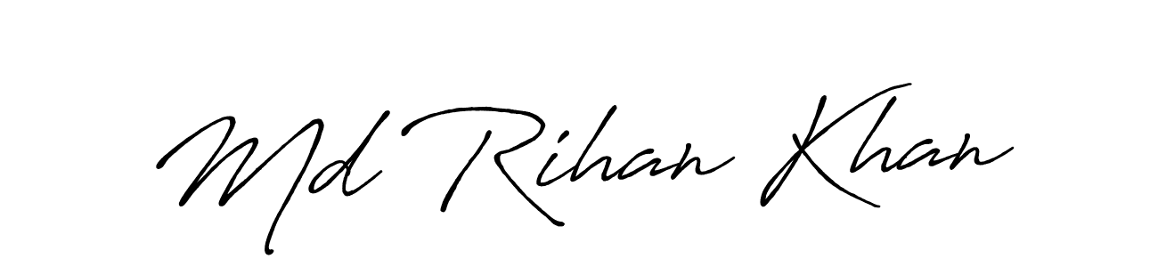 Also we have Md Rihan Khan name is the best signature style. Create professional handwritten signature collection using Antro_Vectra_Bolder autograph style. Md Rihan Khan signature style 7 images and pictures png
