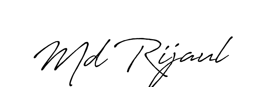 Use a signature maker to create a handwritten signature online. With this signature software, you can design (Antro_Vectra_Bolder) your own signature for name Md Rijaul. Md Rijaul signature style 7 images and pictures png