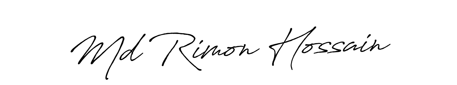 Use a signature maker to create a handwritten signature online. With this signature software, you can design (Antro_Vectra_Bolder) your own signature for name Md Rimon Hossain. Md Rimon Hossain signature style 7 images and pictures png