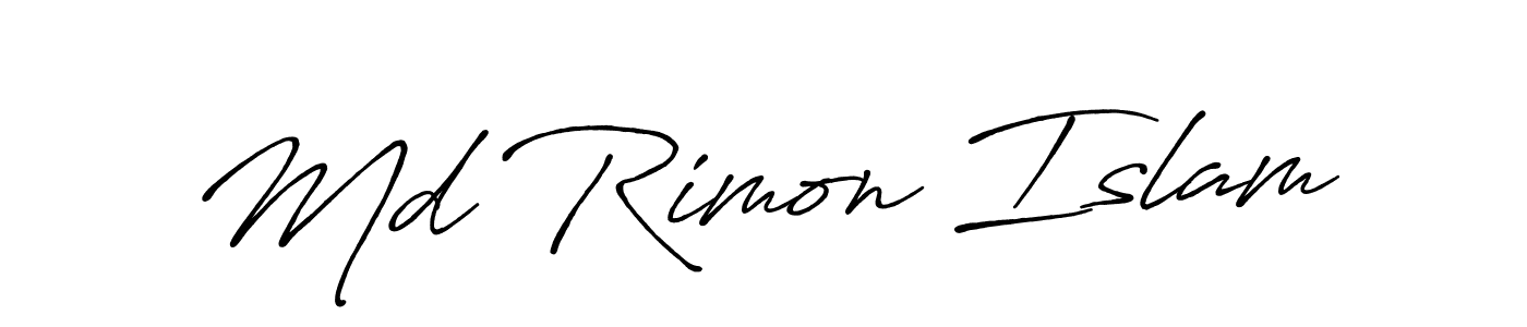 How to make Md Rimon Islam signature? Antro_Vectra_Bolder is a professional autograph style. Create handwritten signature for Md Rimon Islam name. Md Rimon Islam signature style 7 images and pictures png