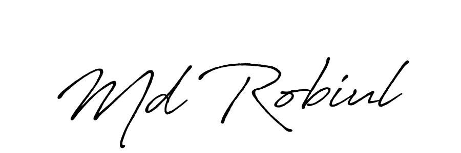 Create a beautiful signature design for name Md Robiul. With this signature (Antro_Vectra_Bolder) fonts, you can make a handwritten signature for free. Md Robiul signature style 7 images and pictures png