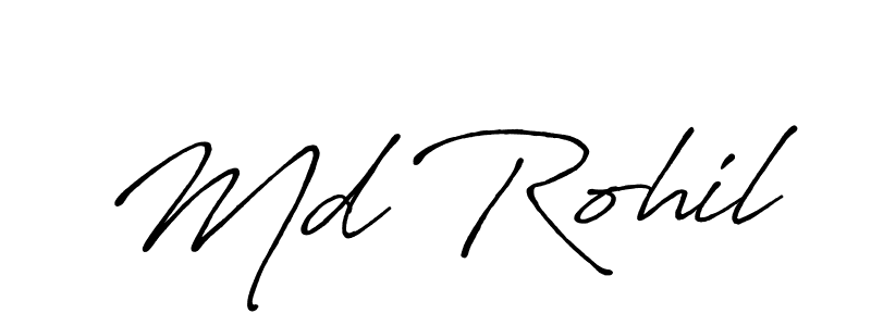 Antro_Vectra_Bolder is a professional signature style that is perfect for those who want to add a touch of class to their signature. It is also a great choice for those who want to make their signature more unique. Get Md Rohil name to fancy signature for free. Md Rohil signature style 7 images and pictures png