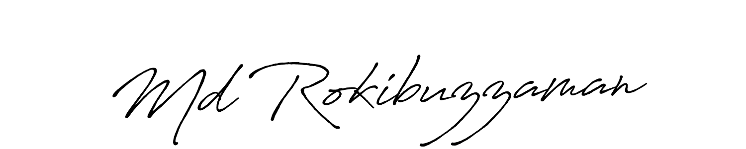 Use a signature maker to create a handwritten signature online. With this signature software, you can design (Antro_Vectra_Bolder) your own signature for name Md Rokibuzzaman. Md Rokibuzzaman signature style 7 images and pictures png