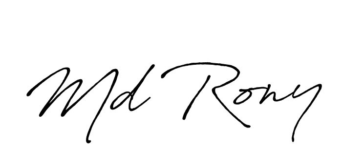 Also we have Md Rony name is the best signature style. Create professional handwritten signature collection using Antro_Vectra_Bolder autograph style. Md Rony signature style 7 images and pictures png