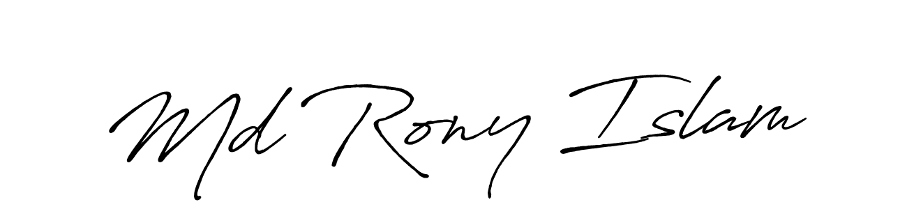if you are searching for the best signature style for your name Md Rony Islam. so please give up your signature search. here we have designed multiple signature styles  using Antro_Vectra_Bolder. Md Rony Islam signature style 7 images and pictures png