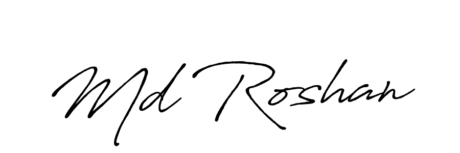 How to make Md Roshan signature? Antro_Vectra_Bolder is a professional autograph style. Create handwritten signature for Md Roshan name. Md Roshan signature style 7 images and pictures png