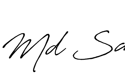 Design your own signature with our free online signature maker. With this signature software, you can create a handwritten (Antro_Vectra_Bolder) signature for name Md Sa. Md Sa signature style 7 images and pictures png
