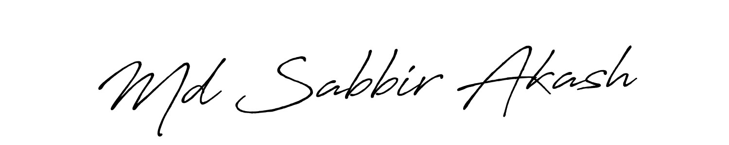 How to make Md Sabbir Akash name signature. Use Antro_Vectra_Bolder style for creating short signs online. This is the latest handwritten sign. Md Sabbir Akash signature style 7 images and pictures png