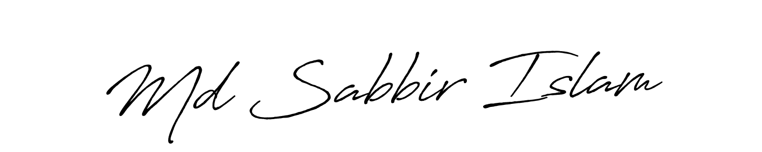 Create a beautiful signature design for name Md Sabbir Islam. With this signature (Antro_Vectra_Bolder) fonts, you can make a handwritten signature for free. Md Sabbir Islam signature style 7 images and pictures png