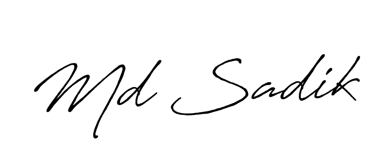 How to make Md Sadik signature? Antro_Vectra_Bolder is a professional autograph style. Create handwritten signature for Md Sadik name. Md Sadik signature style 7 images and pictures png