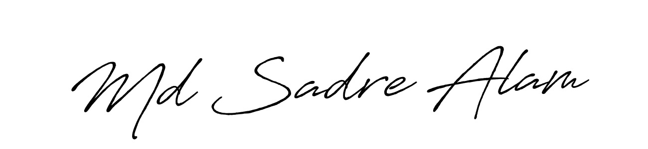 Also You can easily find your signature by using the search form. We will create Md Sadre Alam name handwritten signature images for you free of cost using Antro_Vectra_Bolder sign style. Md Sadre Alam signature style 7 images and pictures png