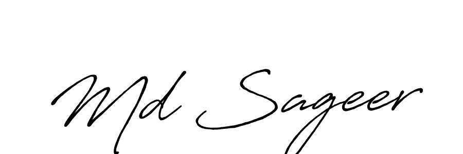 How to make Md Sageer name signature. Use Antro_Vectra_Bolder style for creating short signs online. This is the latest handwritten sign. Md Sageer signature style 7 images and pictures png