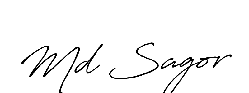 Design your own signature with our free online signature maker. With this signature software, you can create a handwritten (Antro_Vectra_Bolder) signature for name Md Sagor. Md Sagor signature style 7 images and pictures png