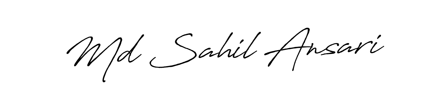 This is the best signature style for the Md Sahil Ansari name. Also you like these signature font (Antro_Vectra_Bolder). Mix name signature. Md Sahil Ansari signature style 7 images and pictures png