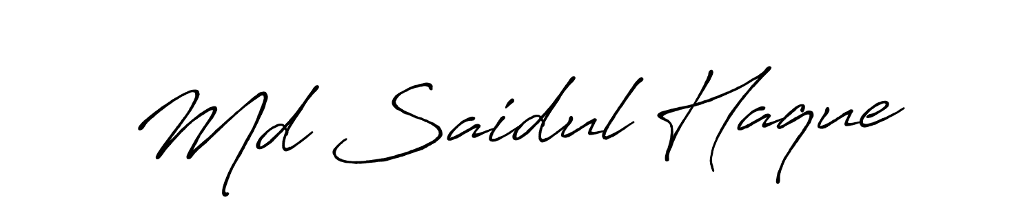 Make a beautiful signature design for name Md Saidul Haque. With this signature (Antro_Vectra_Bolder) style, you can create a handwritten signature for free. Md Saidul Haque signature style 7 images and pictures png