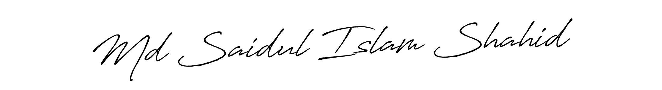 This is the best signature style for the Md Saidul Islam Shahid name. Also you like these signature font (Antro_Vectra_Bolder). Mix name signature. Md Saidul Islam Shahid signature style 7 images and pictures png