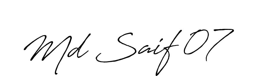 Md Saif 07 stylish signature style. Best Handwritten Sign (Antro_Vectra_Bolder) for my name. Handwritten Signature Collection Ideas for my name Md Saif 07. Md Saif 07 signature style 7 images and pictures png