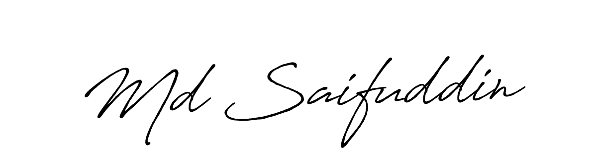 Design your own signature with our free online signature maker. With this signature software, you can create a handwritten (Antro_Vectra_Bolder) signature for name Md Saifuddin. Md Saifuddin signature style 7 images and pictures png