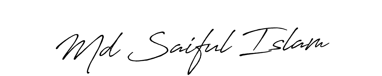 How to make Md Saiful Islam name signature. Use Antro_Vectra_Bolder style for creating short signs online. This is the latest handwritten sign. Md Saiful Islam signature style 7 images and pictures png
