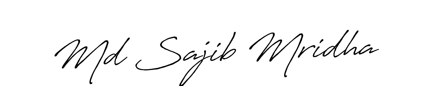 Make a beautiful signature design for name Md Sajib Mridha. With this signature (Antro_Vectra_Bolder) style, you can create a handwritten signature for free. Md Sajib Mridha signature style 7 images and pictures png