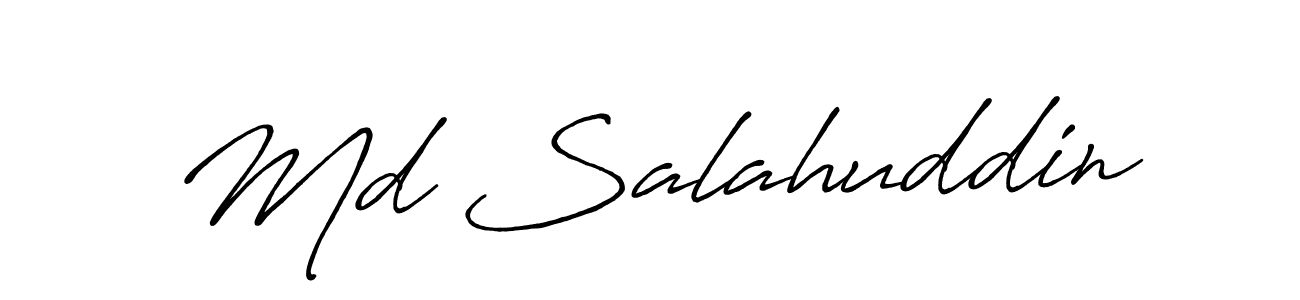 How to make Md Salahuddin name signature. Use Antro_Vectra_Bolder style for creating short signs online. This is the latest handwritten sign. Md Salahuddin signature style 7 images and pictures png