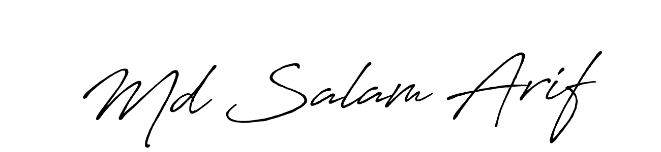 Md Salam Arif stylish signature style. Best Handwritten Sign (Antro_Vectra_Bolder) for my name. Handwritten Signature Collection Ideas for my name Md Salam Arif. Md Salam Arif signature style 7 images and pictures png