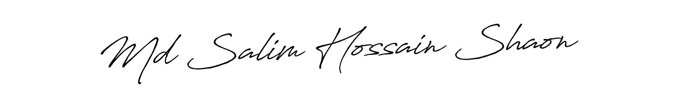 Create a beautiful signature design for name Md Salim Hossain Shaon. With this signature (Antro_Vectra_Bolder) fonts, you can make a handwritten signature for free. Md Salim Hossain Shaon signature style 7 images and pictures png
