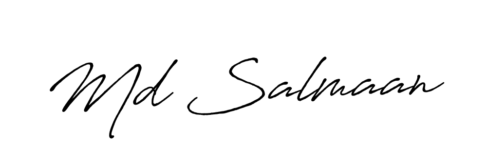 The best way (Antro_Vectra_Bolder) to make a short signature is to pick only two or three words in your name. The name Md Salmaan include a total of six letters. For converting this name. Md Salmaan signature style 7 images and pictures png