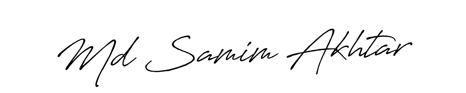 Create a beautiful signature design for name Md Samim Akhtar. With this signature (Antro_Vectra_Bolder) fonts, you can make a handwritten signature for free. Md Samim Akhtar signature style 7 images and pictures png