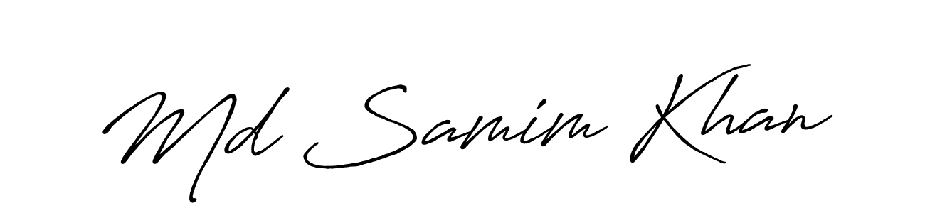 Design your own signature with our free online signature maker. With this signature software, you can create a handwritten (Antro_Vectra_Bolder) signature for name Md Samim Khan. Md Samim Khan signature style 7 images and pictures png