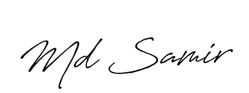 Design your own signature with our free online signature maker. With this signature software, you can create a handwritten (Antro_Vectra_Bolder) signature for name Md Samir. Md Samir signature style 7 images and pictures png