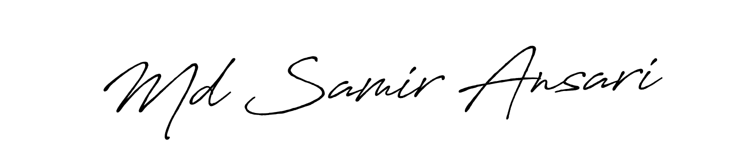 Design your own signature with our free online signature maker. With this signature software, you can create a handwritten (Antro_Vectra_Bolder) signature for name Md Samir Ansari. Md Samir Ansari signature style 7 images and pictures png
