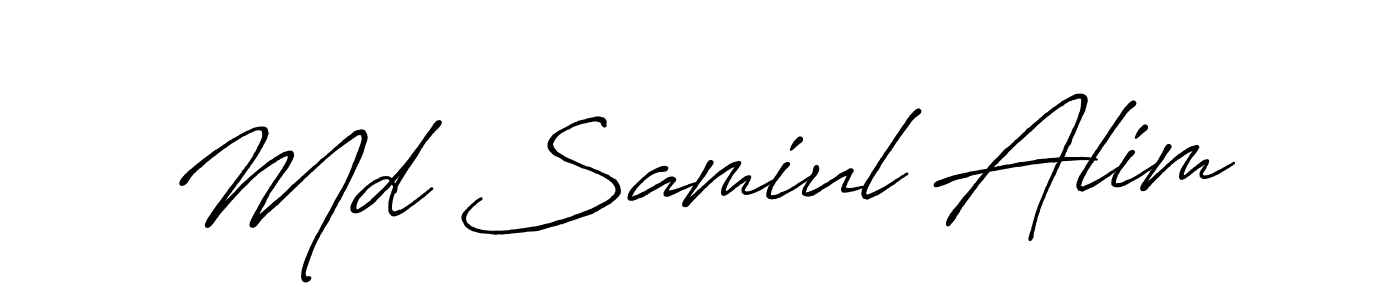 You should practise on your own different ways (Antro_Vectra_Bolder) to write your name (Md Samiul Alim) in signature. don't let someone else do it for you. Md Samiul Alim signature style 7 images and pictures png