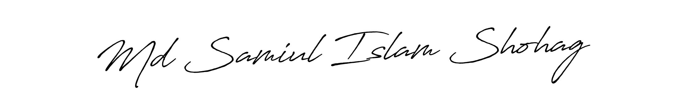 Use a signature maker to create a handwritten signature online. With this signature software, you can design (Antro_Vectra_Bolder) your own signature for name Md Samiul Islam Shohag. Md Samiul Islam Shohag signature style 7 images and pictures png
