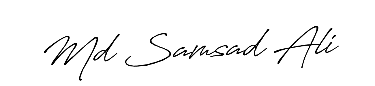 Design your own signature with our free online signature maker. With this signature software, you can create a handwritten (Antro_Vectra_Bolder) signature for name Md Samsad Ali. Md Samsad Ali signature style 7 images and pictures png