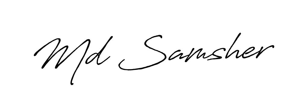 This is the best signature style for the Md Samsher name. Also you like these signature font (Antro_Vectra_Bolder). Mix name signature. Md Samsher signature style 7 images and pictures png