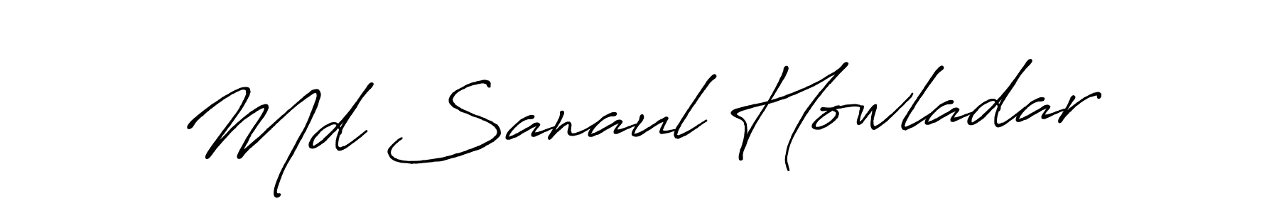 Create a beautiful signature design for name Md Sanaul Howladar. With this signature (Antro_Vectra_Bolder) fonts, you can make a handwritten signature for free. Md Sanaul Howladar signature style 7 images and pictures png