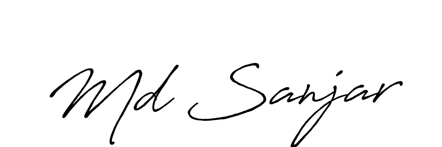 How to make Md Sanjar name signature. Use Antro_Vectra_Bolder style for creating short signs online. This is the latest handwritten sign. Md Sanjar signature style 7 images and pictures png