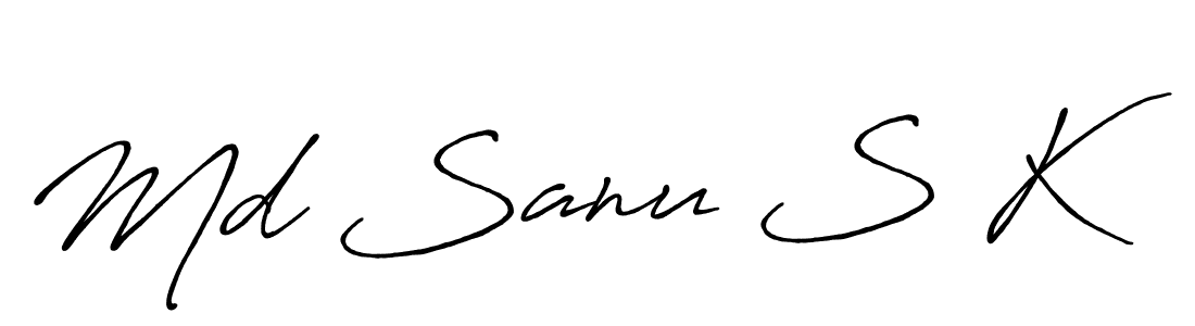 Also we have Md Sanu S K name is the best signature style. Create professional handwritten signature collection using Antro_Vectra_Bolder autograph style. Md Sanu S K signature style 7 images and pictures png