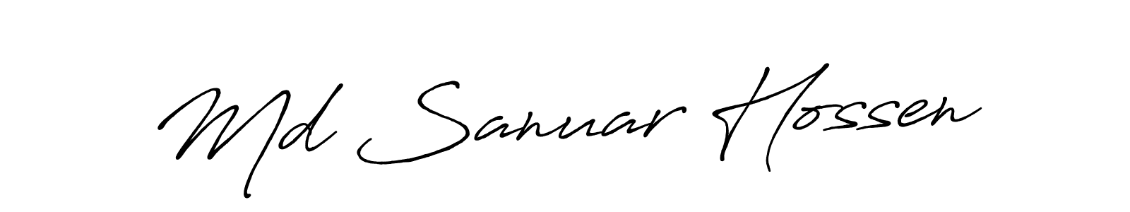 How to Draw Md Sanuar Hossen signature style? Antro_Vectra_Bolder is a latest design signature styles for name Md Sanuar Hossen. Md Sanuar Hossen signature style 7 images and pictures png