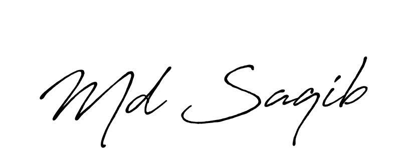 Design your own signature with our free online signature maker. With this signature software, you can create a handwritten (Antro_Vectra_Bolder) signature for name Md Saqib. Md Saqib signature style 7 images and pictures png