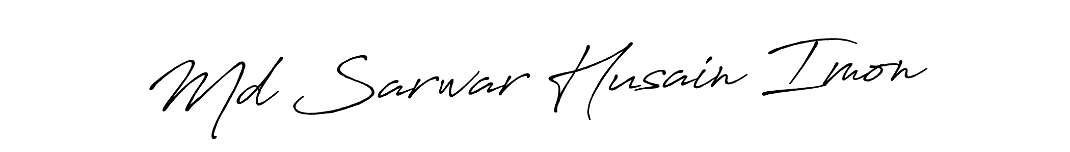 How to make Md Sarwar Husain Imon name signature. Use Antro_Vectra_Bolder style for creating short signs online. This is the latest handwritten sign. Md Sarwar Husain Imon signature style 7 images and pictures png