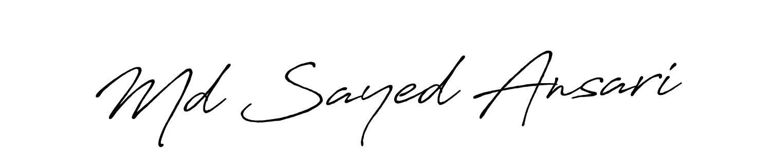 Create a beautiful signature design for name Md Sayed Ansari. With this signature (Antro_Vectra_Bolder) fonts, you can make a handwritten signature for free. Md Sayed Ansari signature style 7 images and pictures png