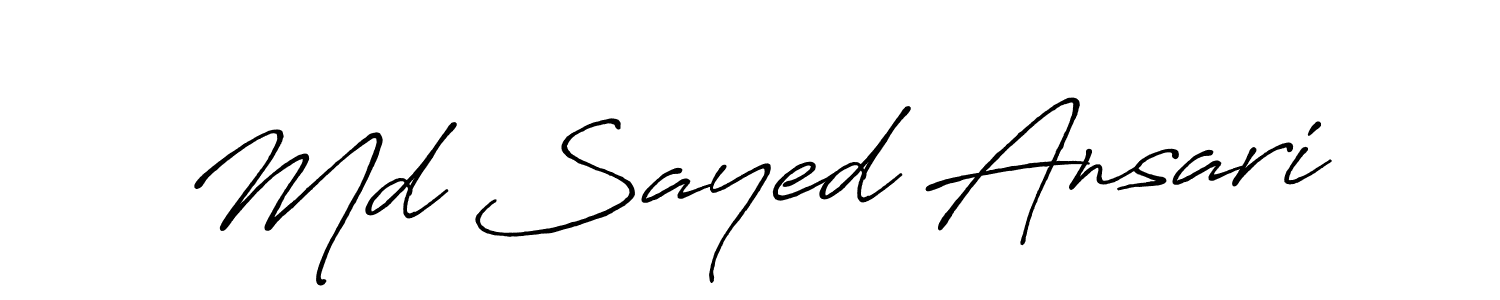 Create a beautiful signature design for name Md Sayed Ansari. With this signature (Antro_Vectra_Bolder) fonts, you can make a handwritten signature for free. Md Sayed Ansari signature style 7 images and pictures png