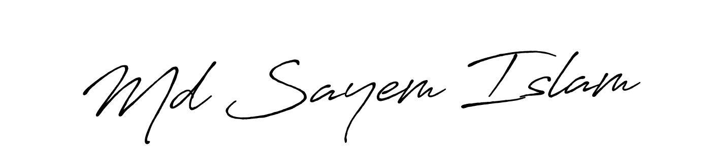 Make a beautiful signature design for name Md Sayem Islam. With this signature (Antro_Vectra_Bolder) style, you can create a handwritten signature for free. Md Sayem Islam signature style 7 images and pictures png